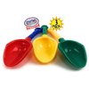 Matty's Toy Stop 10.5" Kids Multi-Color Sand Scoop Plastic Shovels for Sand & Beach (Red/Blue, Yellow/Green & Green/Yellow) Complete Gift Set Bundle - 3 Pack