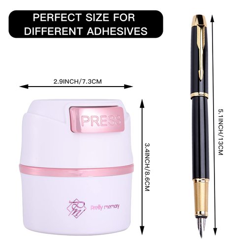 Pretty memory Lash Glue Holder Eyelash Extension Glue Storage Container Sealed Adhesive Jar Stand Tank Sealed for Women, Lash Tech Supplies Must Haves (White - Pink)