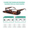 Eyekepper 4-Pack Beautiful Colors Spring Hinge Rectangular Reading Glasses +1.25