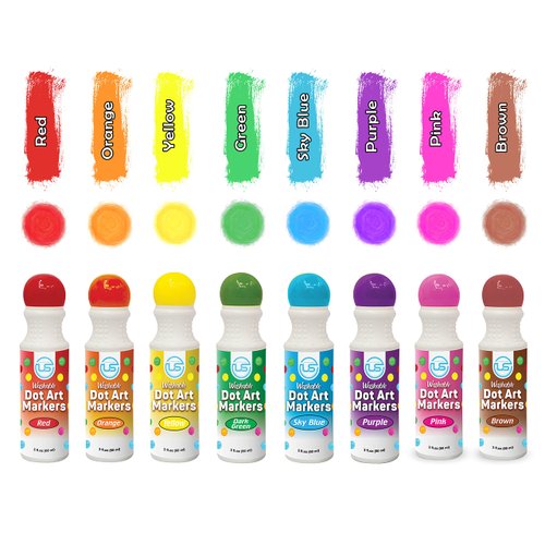 Dot Markers, Bingo Daubers, Washable 8 Colors Dot Markers for Toddlers and Kids Dot Art. Toddler arts and crafts