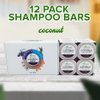 Solid Shampoo Bar And Conditioner Effect Hair Soap – 12 Pack Natural Shampoo Bars For Hair With Plant Based Essential Oils And Eco Friendly Zero Waste Biodegradable Packaging (Coconut Pack Of 12)