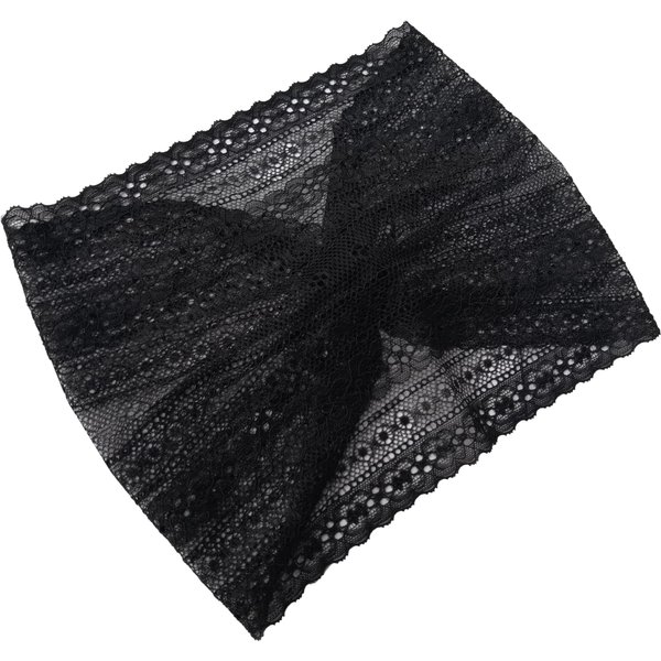 Oyabridal 7.6'' Wide Lace Headband for Women Elastic Lace Headbands for Wigs Hair Accessories for Women (Black)