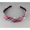 Fashion Accessories Now red black white plaid headband 1 1/8 inches wide tartan fabric covered hair band plaid headband classic headband