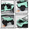 Qcar 1/24 Pick-up Truck Toys for Kids, Pickup Truck with RV Motorcycle, Alloy Truck Toy Vehicles with Sound and Light, Pick-Up Play Trucks for Adults Kids Play or Display Gifts (Green)