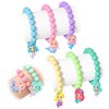 Hifot 6 Pieces Mermaid Beaded Bracelets for Girls, Silicone Mermaid Pendant Bracelet Kids Jewelry Bracelets Set Princess Dress up Party Favor Gift (random colors)