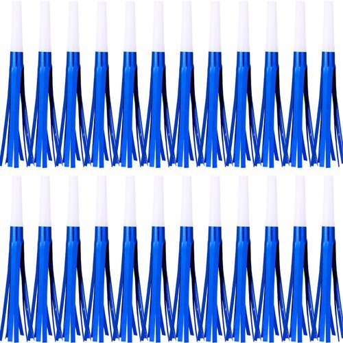 LCPQMZGH Metallic Fringed Noise Makers, for Noise Makers Party Favors, New Year Party, Baby Shower, Kids Birthday, 24 Pcs, Blue