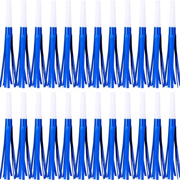 LCPQMZGH Metallic Fringed Noise Makers, for Noise Makers Party Favors, New Year Party, Baby Shower, Kids Birthday, 24 Pcs, Blue