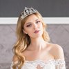 Lurrose Rhinestone Tiara Crown, Crystal Tiara Wedding Bridal Birthday Pageant Princess Tiara Crown Headband, 2Pack