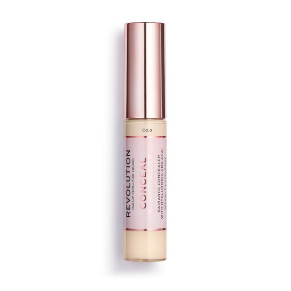 Makeup Revolution Conceal and Hydrate Concealer, Full Coverage & Matte Finish, C2.5 for Fair Skin Tones, Vegan & Cruelty-Free, 0.7 Fl Oz