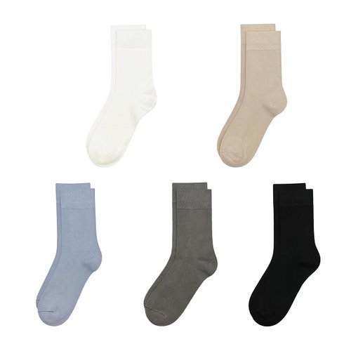 SERISIMPLE Viscose Bamboo Kids Crew Socks School Anti Odor Socks for Boys Girls Uniform Light Weight Flat Seam Socks 5 Pairs (Assorted2, Medium)
