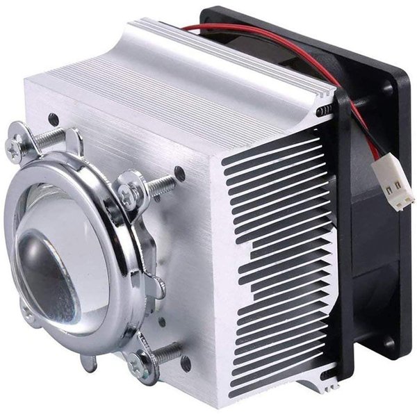 TX Aluminium Heatsink Cooling Fan+44mm Lens 120 Degree for 50W 100W Led Chip (Heatsink +120 Degree Lens)