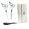 Quick Hair Cutting Barber Shears Used for Professional And Personal Use Barber Scissors with Nice Thumb Grip For A Enhanced Control And Comfort White and Black