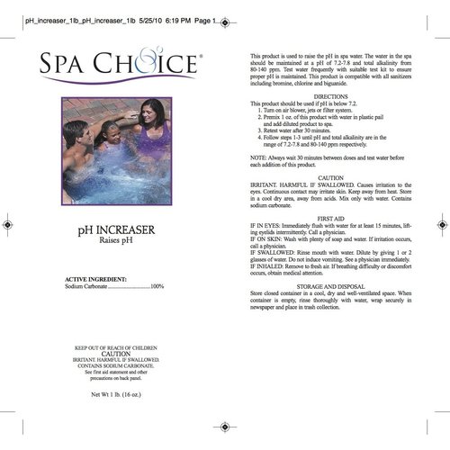 Spa Choice 472-3-5041 pH Increaser for Hot Tub, 1-Pack, White