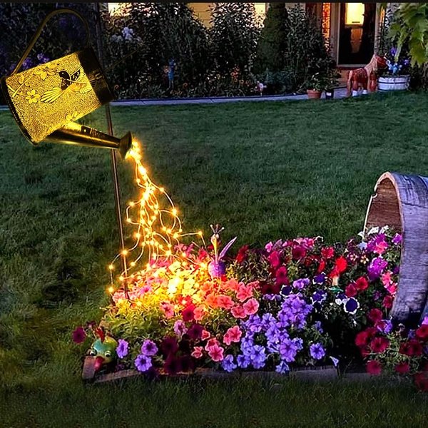 TEDOF Solar Watering Can Lihgts,Garden Decor,Outdoor Solar Hummingbird Lights Decoration,Mothers Day Gifts for Mom Women Birthday, Waterproof,Hanging Solar Lantern for Table Patio Porch Yard Lawn