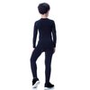 LANBAOSI Boys & Girls Long Sleeve Compression Shirts and Pant 2 PCS Set, Black, 12