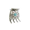 Generic Small/medium turquoise blue silver sun metal native tribal hair claw clip