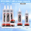 B7000 Glue for Rhinestones Crafts, 3PCS 50ML 1.68fl.oz Clear B-7000 Super Jewelry Glue Transparent Industrial Adhesive for Fabric Phone Repair Jewelery Making Crystal Gem Tac Nail Art Stone Glass