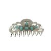 Hair claw clip turquoise blue stone textured silver metal western for thin hair