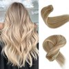 Blonde Highlights Sew in Weft Hair Extensions Human Hair Weave Bundles Bayalage Blonde With Platinum Blonde Sew in Hair Extensions Brazilian Remy Hman Hair 12inch 80g Weft Bundles for Women