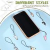 Yinkin 6 Pieces Cat Charm for Mobile Phone, Kawaii Charms Strap, Cute Hanging Cat for Backpack, Wallet, Keychain Pendant