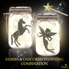 2Pepers DIY Fairy and Unicorn Nightlight Craft Kit (2 Pack), Fairy Lantern Jars Arts and Crafts for Girls, Make Your Own Unicorn Lamp Decor Craft Project, Fairy and Unicorn Gifts for Kids.