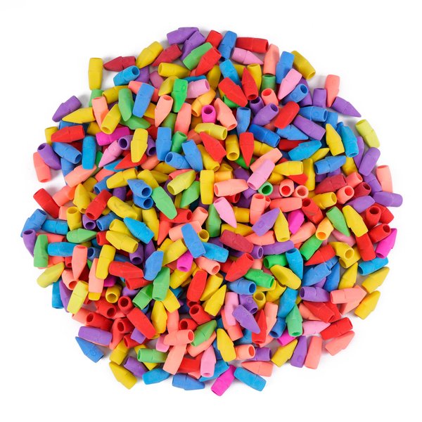 500 Pack Pencil Eraser Caps Pastel Colors Latex Free Pencil Pencil Eraser Toppers Arrowhead Caps Erasers for School Supplies,Deep Color