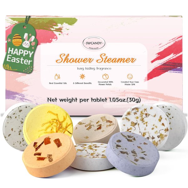 Shower Steamers Aromatherapy Stocking Stuffers for Women- SWCANDY 8 Pcs Bath Bombs Birthday Gifts for Women, Shower Bombs for Women Christmas Gifts Fruity