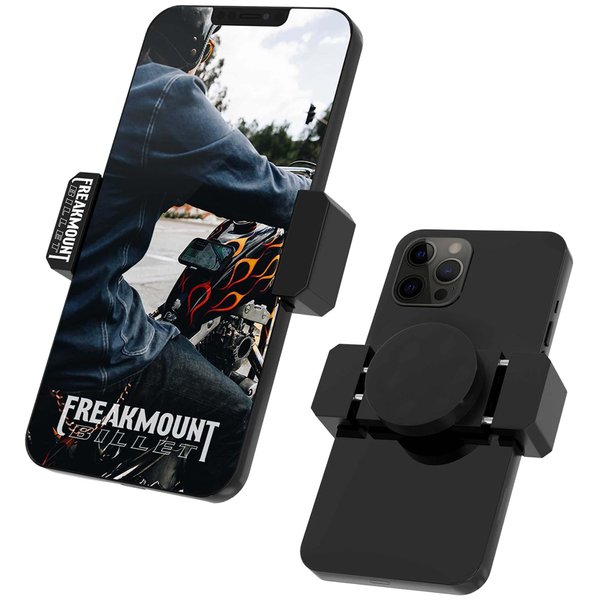 FREAKMOUNT Magnetic Motorcycle Phone Mount - Harley Davidson Accessories - Premium Billet Aluminum Holder for Gas Tank or Any Magnetic Surface, High-Speed Magnets - Fits Most Phones, Black