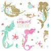 RoomMates RMK3562SCS Mermaid Peel and Stick Wall Decals With Glitter