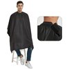 PERFEHAIR Salon Hair Cutting Cape with Rubber Neck Collar, Professional Anti-static Barber Cape for Shampoo, Haircut and Styling-Black-53 x 57 inches