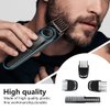 INGQI 3 Piece Set (9mm 12mm 16mm) Haircut Blade Guards Replacement for Philips Norelco Multigroom MG7710 MG7715 MG7720, with Small Beard Comb Black