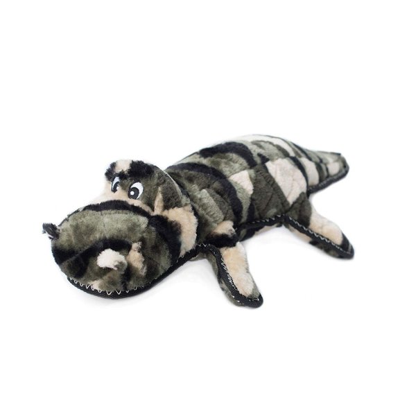 ZippyPaws Plush Z-Stitch Grunterz Dog Toy, Stuffed Chew Toy with Grunter Squeaker, Camron The Camo Gator