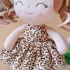 Gloveleya Baby Dolls Soft Snuggly First Baby Girl Gifts Plush Doll with Light Skin & Leopard Dress 12inches Animal Series