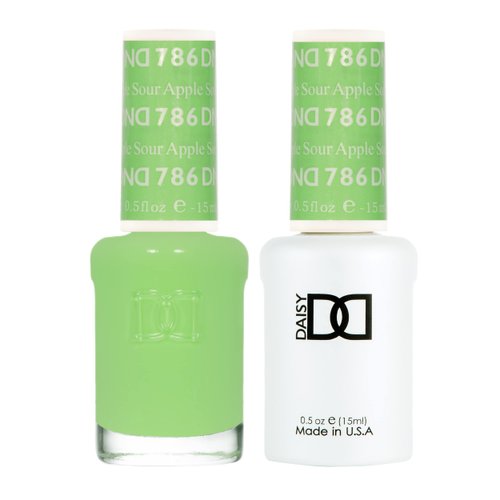 DND Gel Polish Set, Green Collection, UV Gel Polish and Air Dry Nail Lacquer, Matching Chip-Free Polish Duo, 786 Sour Apple, 0.5 Fl Oz