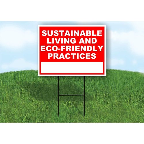 Sustainable Living and Eco-Friendly Practices Write On Me Red 18x24 in Single Sided Yard Road Sign w/Stand