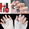 VERONNI Reflective Diamond Cat Eye Gel Nail Polish Sparkle Explosion Diamond Gel Nail Bright Silver Glitter Cat Eye Gel Bungee Nail Gel Broken Diamond Soak Off UV LED Gel(E-01) with a magnet