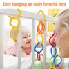 KAKIBLIN Baby Links Rings, Baby Toys Links, Hanging Stroller Ring Toy,Connecting Baby Rings Toy Links for Car Seat,Baby Stroller 24 Pcs, Ages 0 Months Plus,Travel Accessory Set (24 pcs Multicolor)