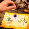Divination Pendulum Made of Natural Violet Amethyst Crystal for Dowsing Chakra Reiki. Pointed with Chain and Jewelry Pouch