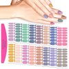 SILPECWEE 224 Pieces 16 Sheets Nail Polish Strips Solid Color Nail Polish Stickers Nail Wraps for Women Self Adhesive Nail Art Stickers with Nail File (Light Colour)