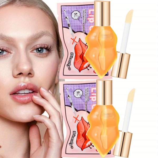 2 PCS Ginger Lip Plumper, Ginger & Mint Lip Care Serum, Natural Plumping Lip Mask, Natural Lip Plumper and Lip Care Serum, Lip Enhancer for Fuller, Fuller Softer Lips