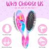 Girls Hair Brush, Wet Dry Kids Detangle Hair Brush for Curly Hair, Hair Brush for Women, Pain Free Hair Brush for Thick Hair (Starry Unicorn)