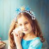 Didder Blue Mermaid Birthday Outfit Sash and Starfish Seashell Headband Party for Girls, Mermaid Theme Birthday Party Decorations Gifts for Girls (Blue Seashell Starfish + Blue Sash)