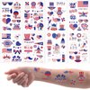 HOWAF 100+ Pcs 4th of July Temporary Tattoos – American Flag Red White and Blue Party Supplies Fourth of July Decorations Silver Glitter Tattoos, American USA Stars and Stripes Waterproof Body Art Stickers