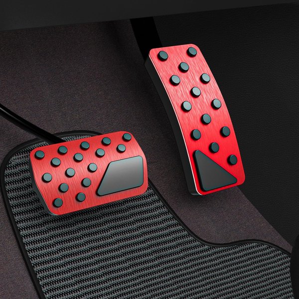 TDOFYH Aluminum Alloy Pedal Cover for Jeep Grand Cherokee Dodge Durango 2011-2024 No Drilling Aluminum Brake and Accelerator Pedal Covers 2PCS(Red)