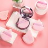 Pimoys 6 Pieces Pink Powder Puff Face Soft Triangle for Loose Powder, Velour Makeup Sponge Set Setting Powder Puff Beauty Makeup Tools