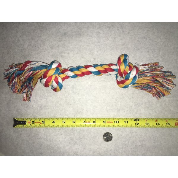 Zanies Multi Colored Knotted Rope Bone Dog Toy Tough & Durable for Big Dogs Too !(10" Rope Toy)