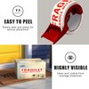 GMKbuy 2 Inch x 500 ft (167 Yards) Fragile Tape for Shipping 1 Roll – Easy Tear with Dispenser, Permanent Adhesive Warning Labels for Shipping Box, Carton, Parcel, Package, Pallet & More
