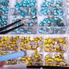 3320Pcs AB Nail Art Rhinestones Crystal,HOINCO 3D Rhinestones Gems Jewels Diamond,24 Types of 320 Diamonds + 3000 Round Beads, Crystals 3D Flat Back Gemstones for Nail DIY Crafts with Tweezers Pen