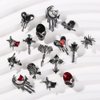 32 PCS Halloween Nails Charms 3D Alloy Spider Skull Nail Art Supplies for Acrylic Nails Dark Black Cross Moon Nail Gems and Charms Nail Jewelry for Women Halloween DIY Nail Art Decoration Accessories