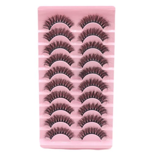 VGTE False Eyelashes 16MM Fluffy Wispy Dramatic Faux Mink Lashes Natural Style Fake Eye Lashes 10 Pairs Pack